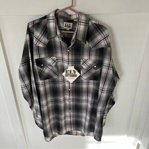 Ely Cattleman Men's XL Western Plaid Button-down Shirt NWT